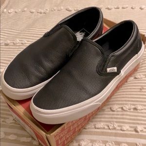 Black leather vans